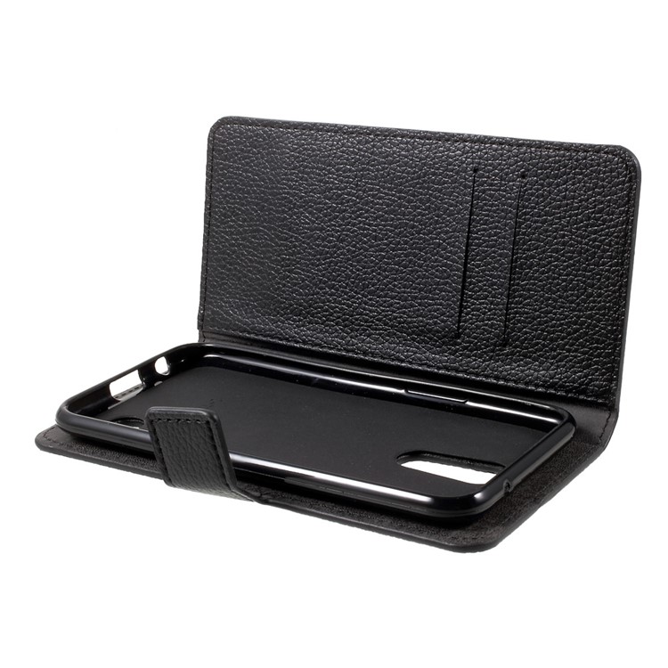 Litchi Skin Leather Wallet Stand Cell Phone Case for LG K10 (2017) - Black-6