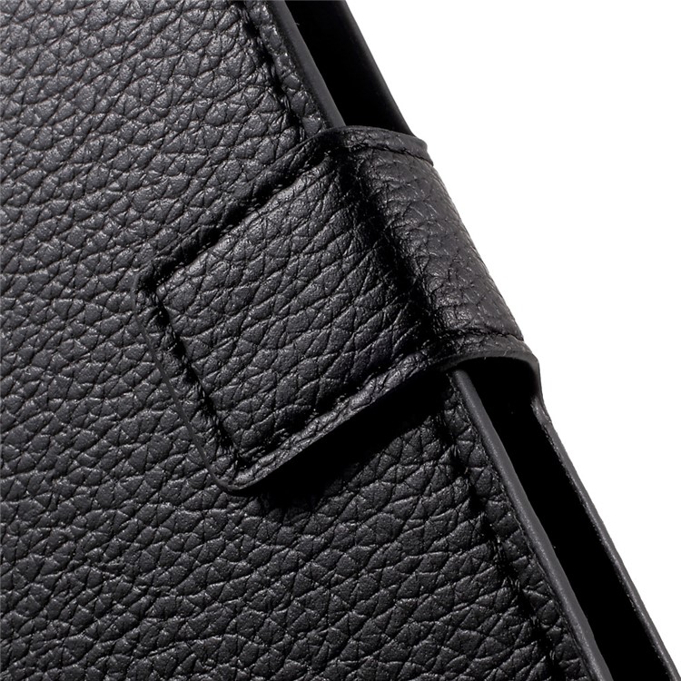 Litchi Skin Leather Wallet Stand Cell Phone Case for LG K10 (2017) - Black-7