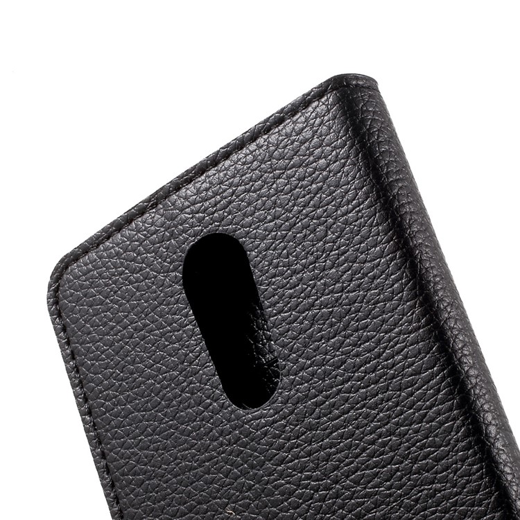Litchi Skin Leather Wallet Stand Cell Phone Case for LG K10 (2017) - Black-8