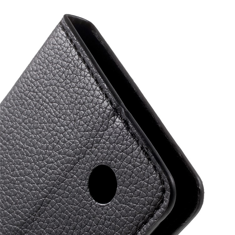 Litchi Skin Leather Wallet Stand Cell Phone Case for LG K10 (2017) - Black-9