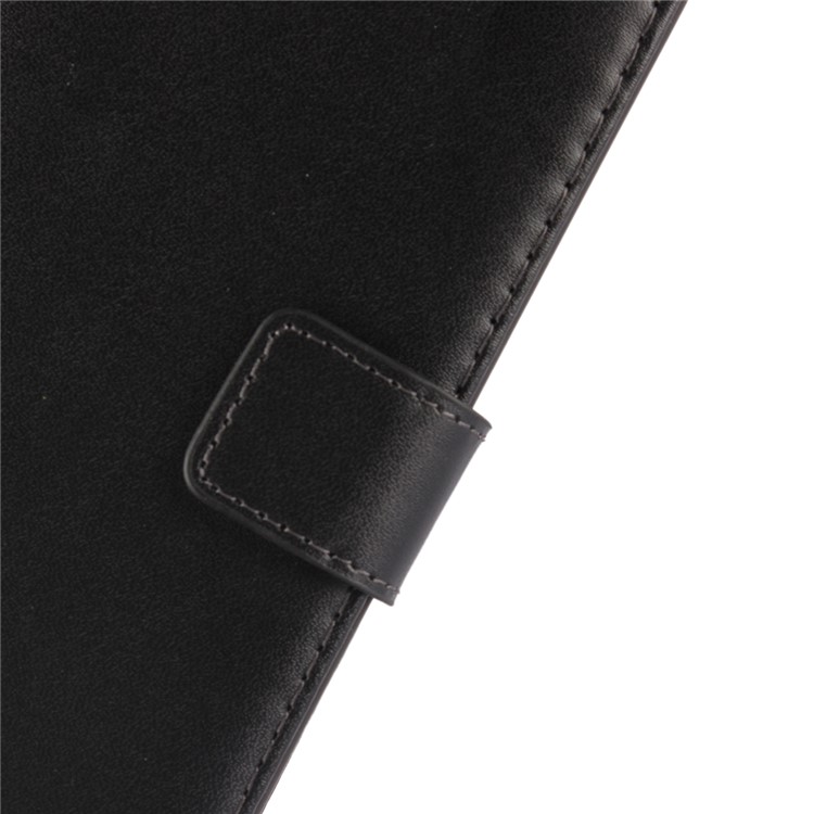 For LG G6 Genuine Split Leather Wallet Protective Case with Stand - Black-5