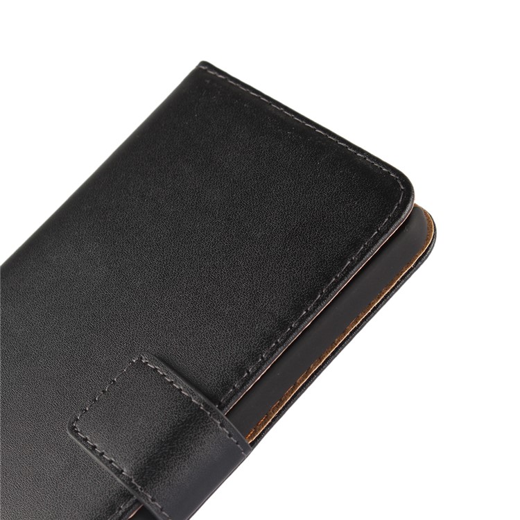 For LG G6 Genuine Split Leather Wallet Protective Case with Stand - Black-6