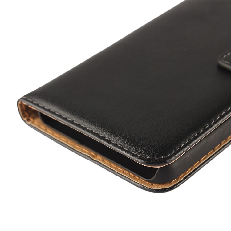For LG G6 Genuine Split Leather Wallet Protective Case with Stand - Black-9