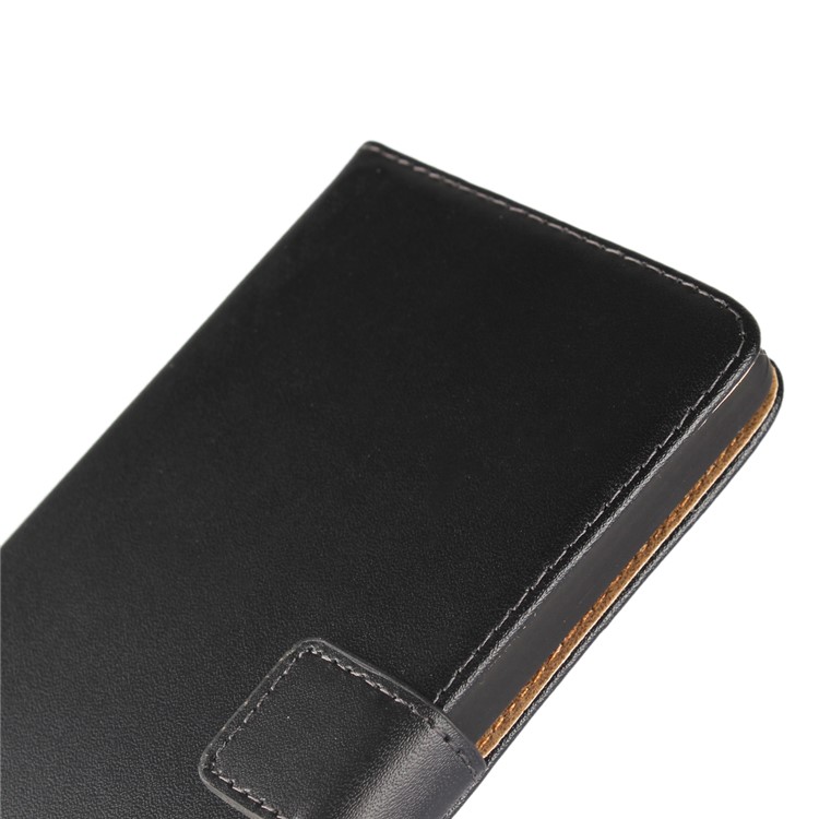 For LG V20 Genuine Split Leather Wallet Phone Case with Stand - Black-6