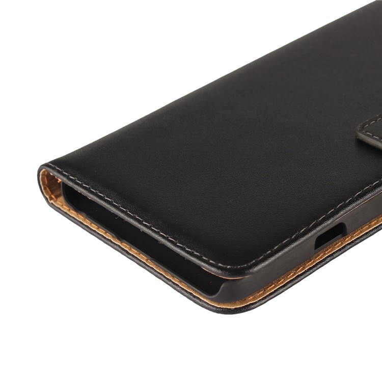 For LG V20 Genuine Split Leather Wallet Phone Case with Stand - Black-9