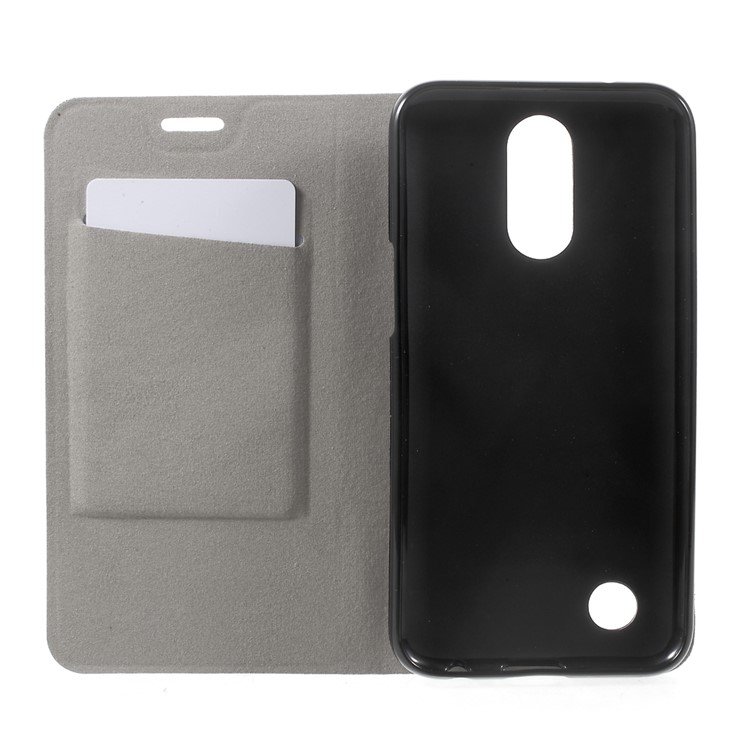 Cross Pattern PU Leather Card Holder Case for LG K10 (2017) LV5 Built-in Steel Sheet - Black-5