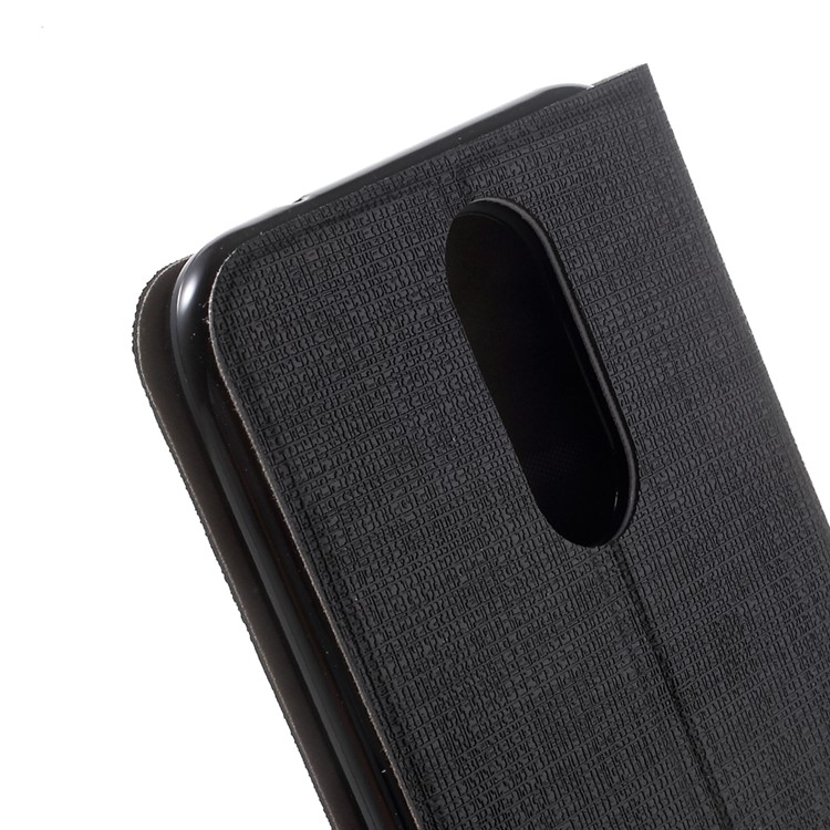 Cross Pattern PU Leather Card Holder Case for LG K10 (2017) LV5 Built-in Steel Sheet - Black-6