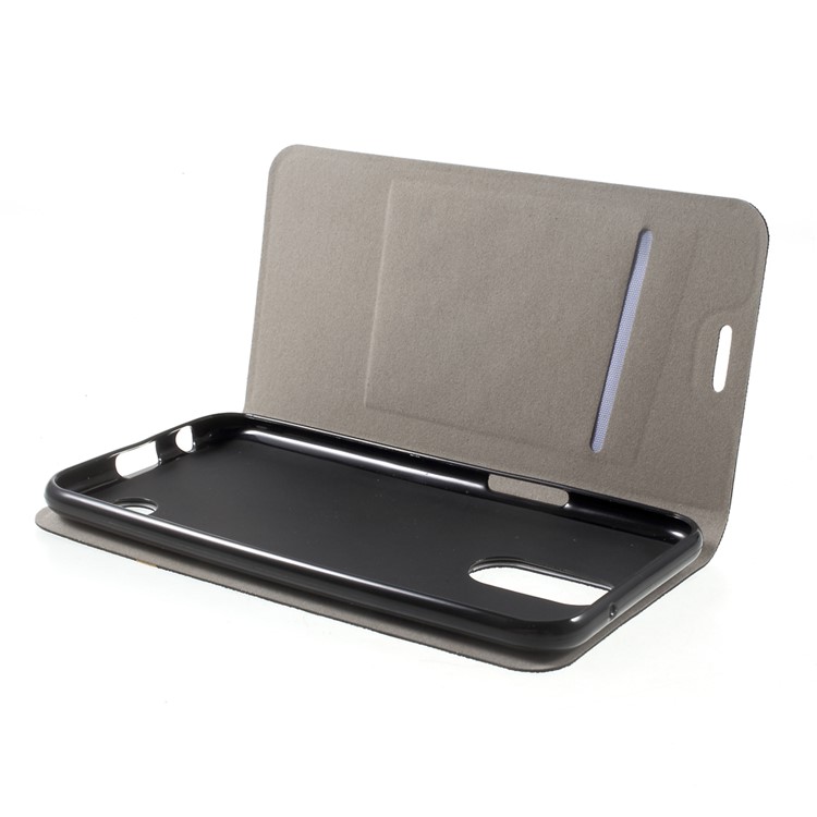 Cross Pattern PU Leather Card Holder Case for LG K10 (2017) LV5 Built-in Steel Sheet - Black-8