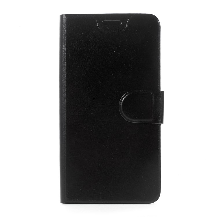 Crazy Horse PU Leather Case with Card Holder for LG K10 (2017) Built-in Steel Sheet - Black-1