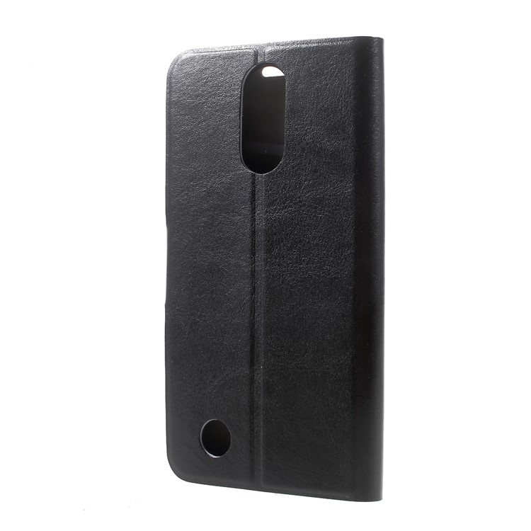 Crazy Horse PU Leather Case with Card Holder for LG K10 (2017) Built-in Steel Sheet - Black-3