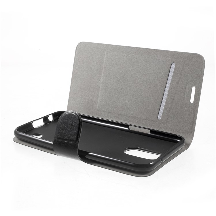 Crazy Horse PU Leather Case with Card Holder for LG K10 (2017) Built-in Steel Sheet - Black-5