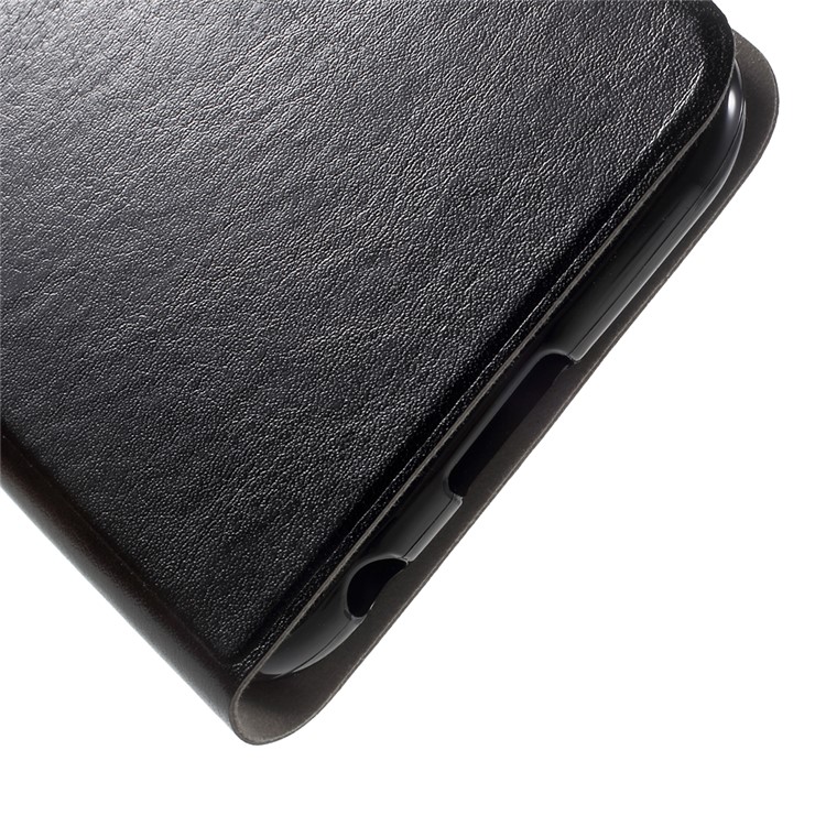 Crazy Horse PU Leather Case with Card Holder for LG K10 (2017) Built-in Steel Sheet - Black-8