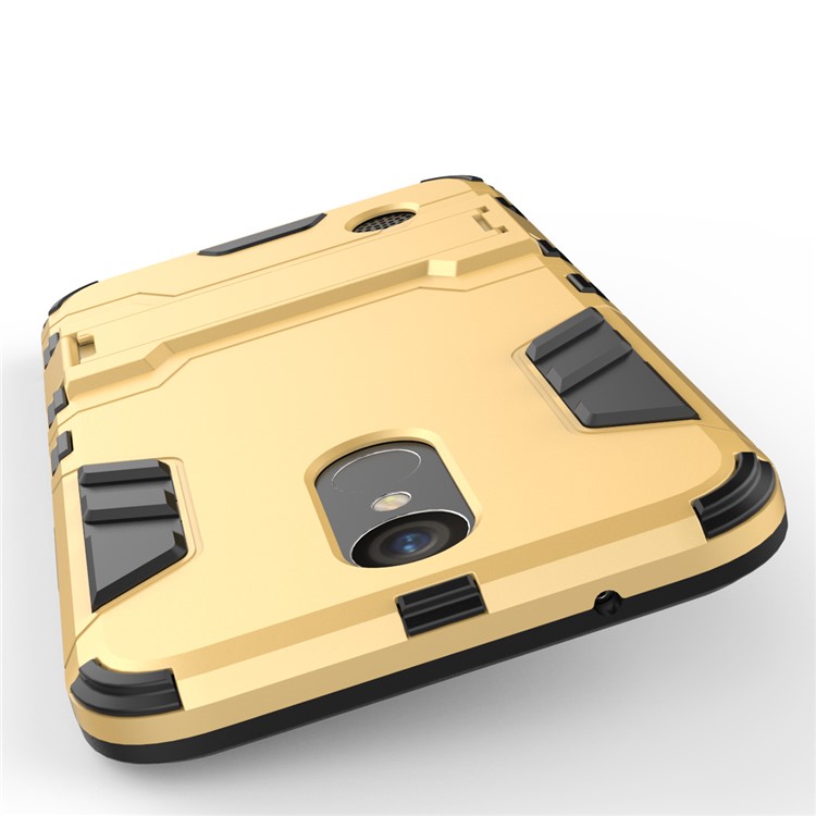 Hybrid Back Case Kickstand Cool Guard (Plastic + TPU) for LG K10 (2017) - Gold-6