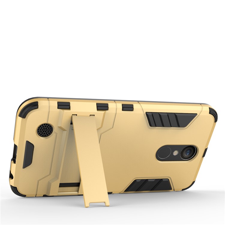 Hybrid Back Case Kickstand Cool Guard (Plastic + TPU) for LG K10 (2017) - Gold-7