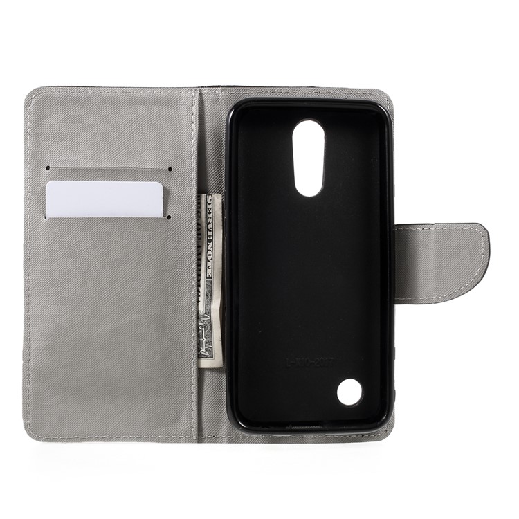 Patterned Leather Stand Case with Card Holder for LG K10 (2017) - Do Not Touch My Phone-6