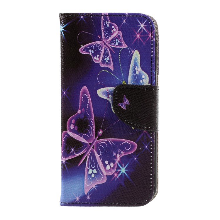 Pattern Printing Leather Wallet Stand Cover for LG K10 (2017) - Pretty Butterflies-1