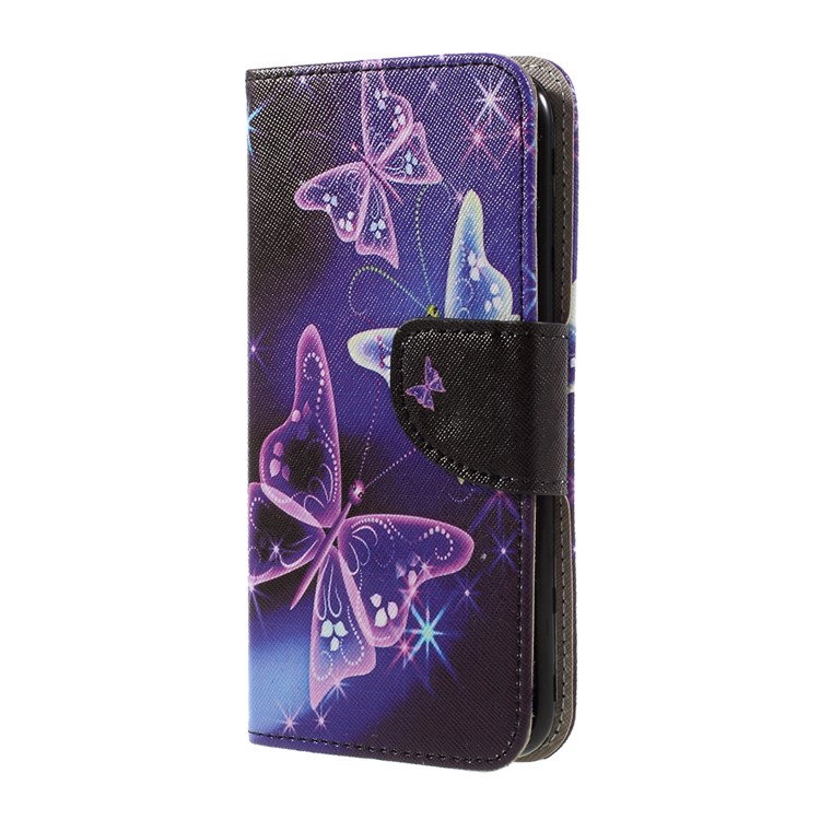 Pattern Printing Leather Wallet Stand Cover for LG K10 (2017) - Pretty Butterflies-2