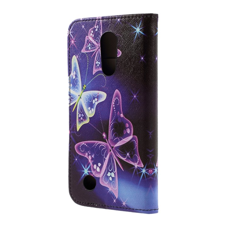 Pattern Printing Leather Wallet Stand Cover for LG K10 (2017) - Pretty Butterflies-3
