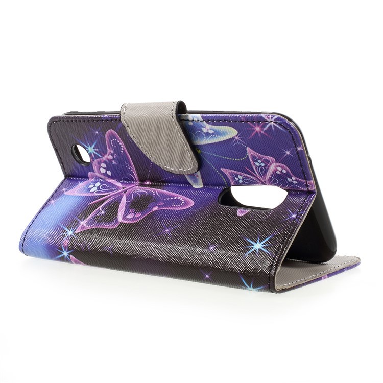 Pattern Printing Leather Wallet Stand Cover for LG K10 (2017) - Pretty Butterflies-5