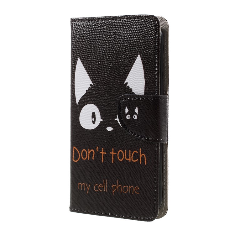 Patterned Leather Cellphone Case with Wallet Slots for LG K10 (2017) - Monster and Warning-2