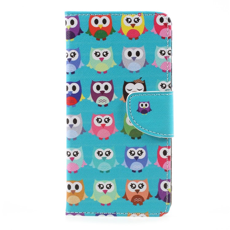 Patterned Magnetic Leather Wallet Protective Case for LG K10 (2017) - Multi-color Owls-1
