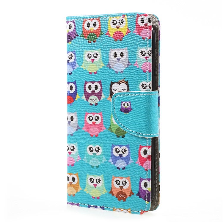 Patterned Magnetic Leather Wallet Protective Case for LG K10 (2017) - Multi-color Owls-2