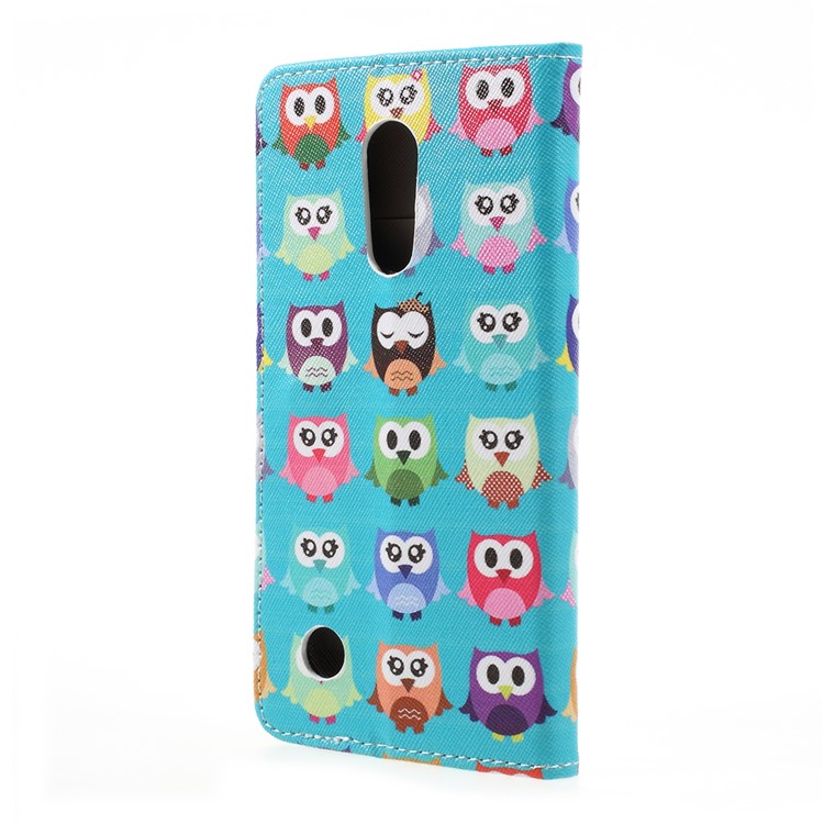 Patterned Magnetic Leather Wallet Protective Case for LG K10 (2017) - Multi-color Owls-3