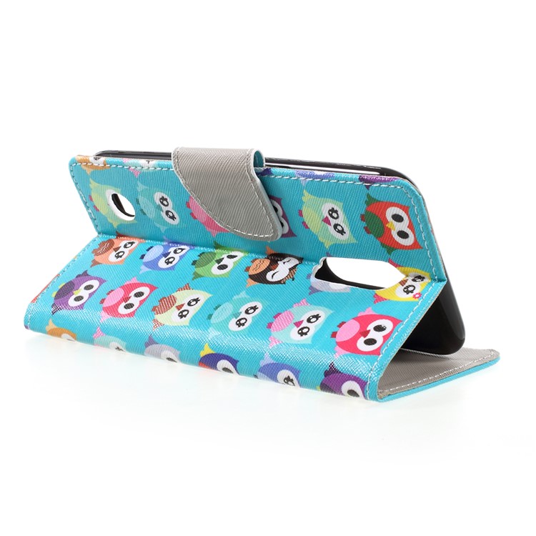 Patterned Magnetic Leather Wallet Protective Case for LG K10 (2017) - Multi-color Owls-5
