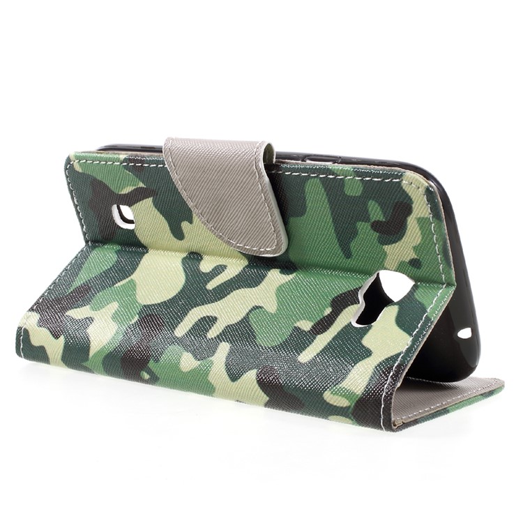 Patterned Leather Wallet Case for LG K3 (2017) - Camouflage Pattern-5