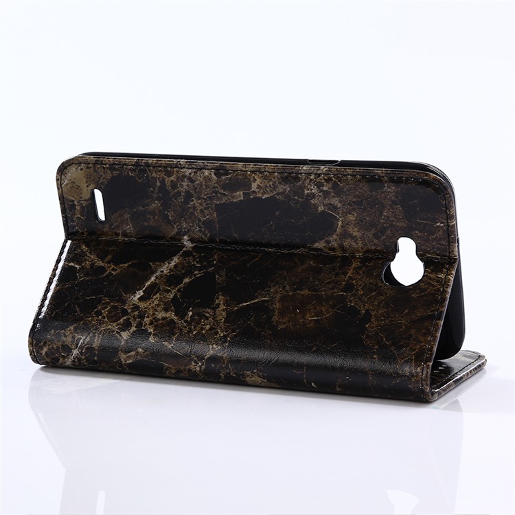 Marble Pattern Stand Wallet Leather Protective Case for LG X power2 - Black-4