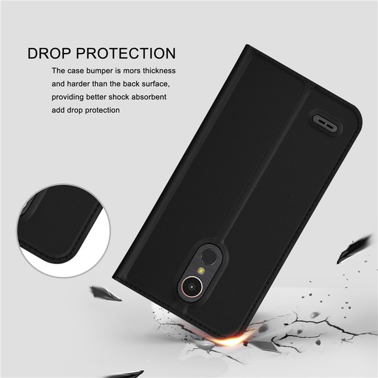 PU Leather Flip Stand Phone Case with Card Holder for LG K10 (2017) - Black-2
