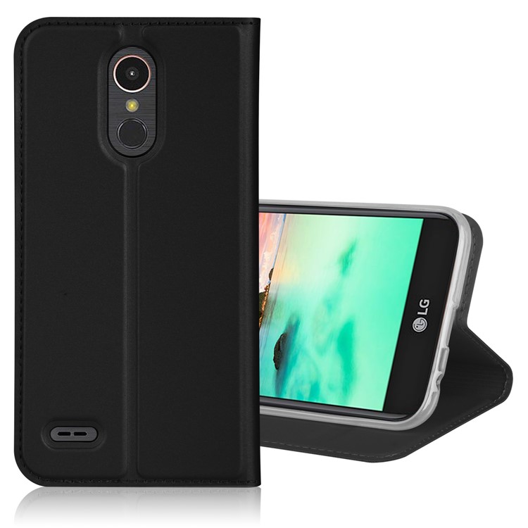 PU Leather Flip Stand Phone Case with Card Holder for LG K10 (2017) - Black-5