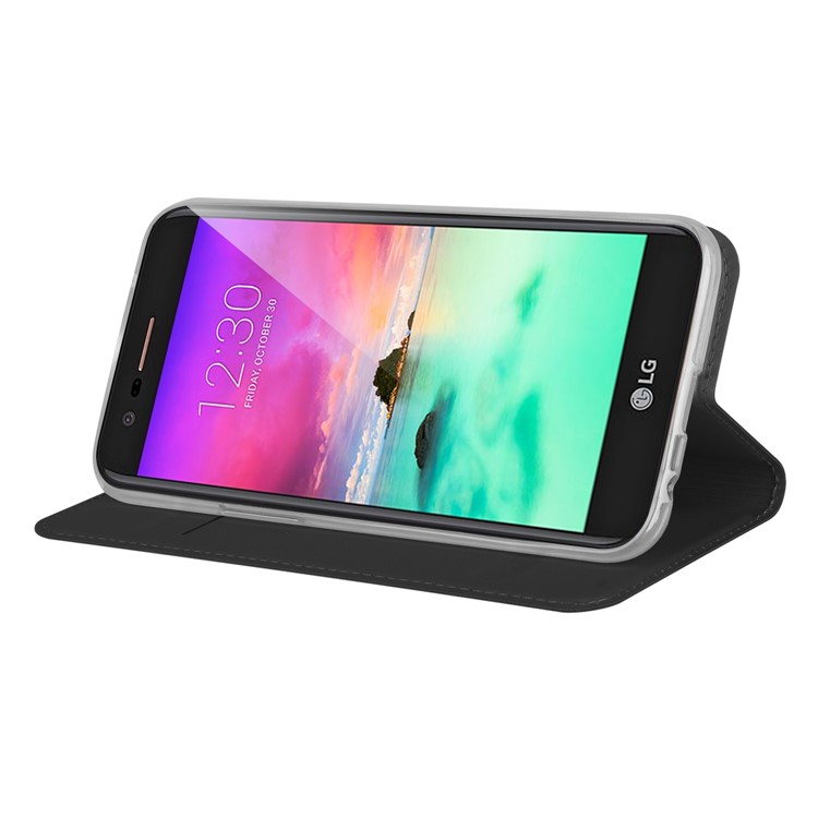 PU Leather Flip Stand Phone Case with Card Holder for LG K10 (2017) - Black-6