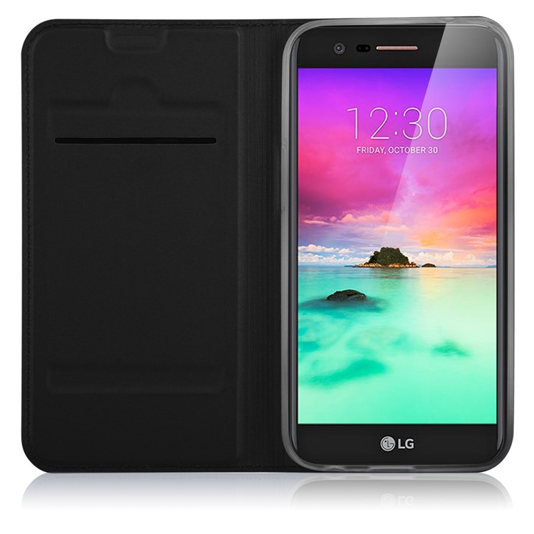 PU Leather Flip Stand Phone Case with Card Holder for LG K10 (2017) - Black-7