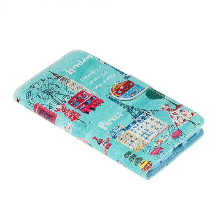 Pattern Printing Wallet Leather Stand Case for LG G6 - London Paris Elements-3