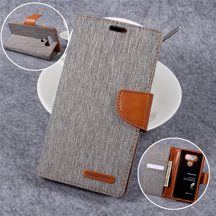 MERCURY GOOSPERY for LG G6 Canvas Diary Leather Wallet Phone Case - Grey-1
