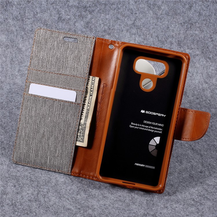 MERCURY GOOSPERY for LG G6 Canvas Diary Leather Wallet Phone Case - Grey-6