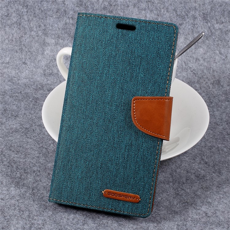 MERCURY GOOSPERY Canvas Diary Leather Magnetic Wallet Shell for LG G6 - Green-1