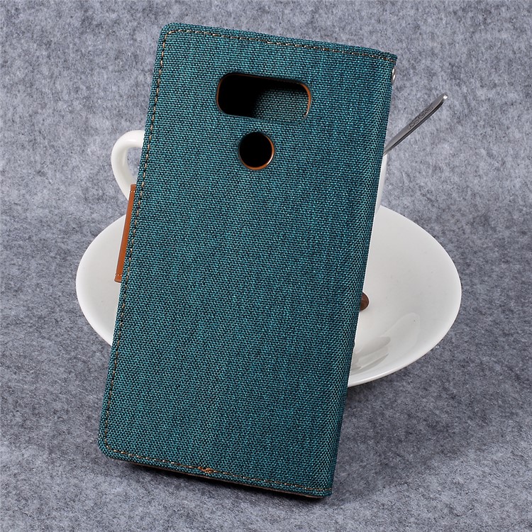 MERCURY GOOSPERY Canvas Diary Leather Magnetic Wallet Shell for LG G6 - Green-2
