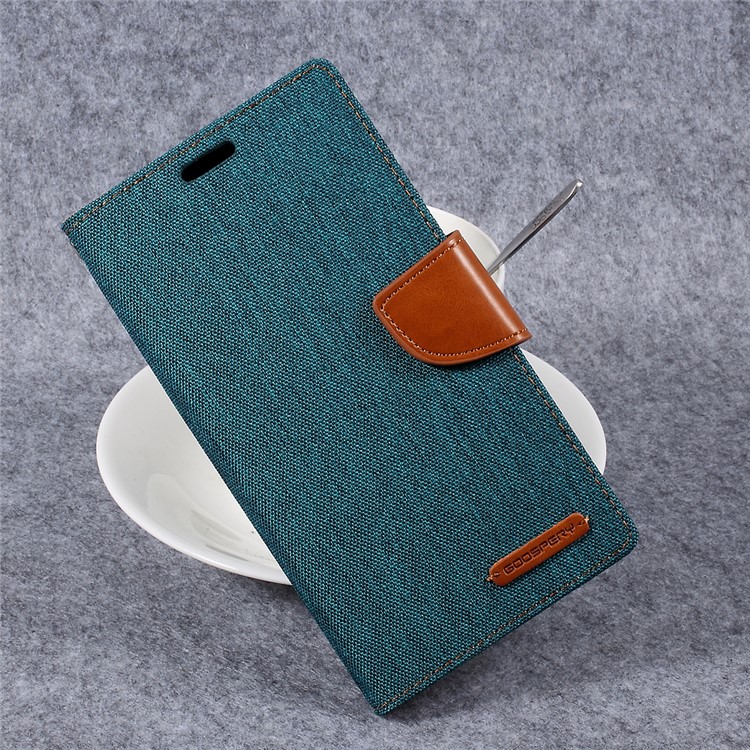 MERCURY GOOSPERY Canvas Diary Leather Magnetic Wallet Shell for LG G6 - Green-3