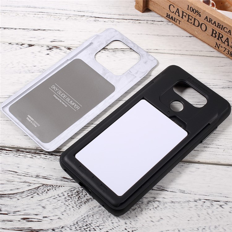 MERCURY GOOSPERY Sky Sliding Hybrid Card Holder Phone Case (TPU + PC) for LG G6 - Black-6