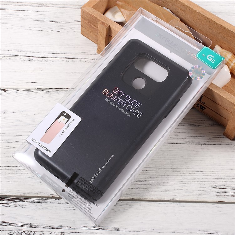 MERCURY GOOSPERY Sky Sliding Hybrid Card Holder Phone Case (TPU + PC) for LG G6 - Black-7