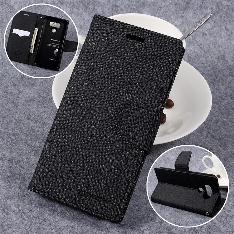 MERCURY GOOSPERY Fancy Diary Leather Wallet Mobile Case for LG G6 - Black-1