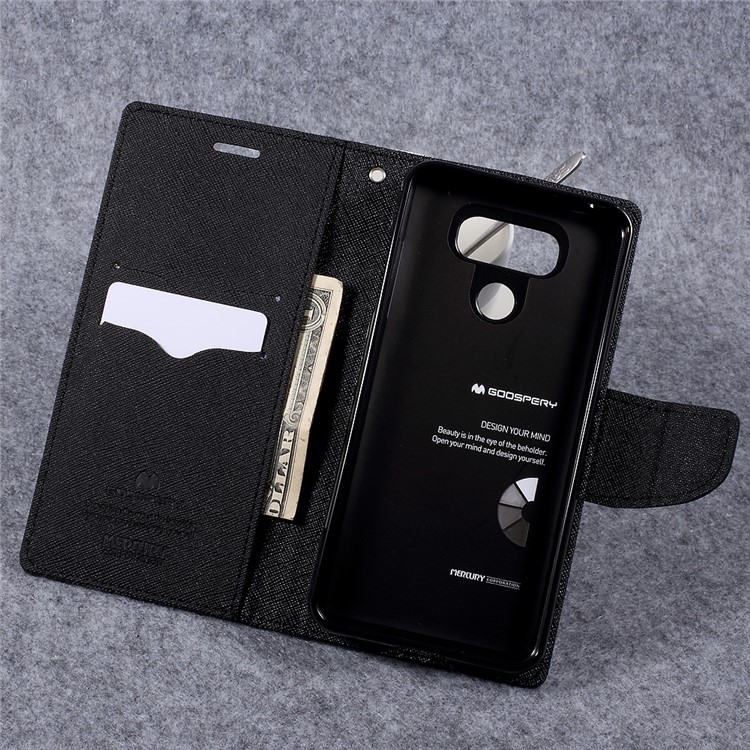 MERCURY GOOSPERY Fancy Diary Leather Wallet Mobile Case for LG G6 - Black-10