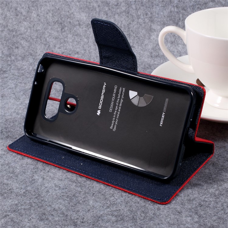 MERCURY GOOSPERY Fancy Diary Wallet Leather Phone Cover for LG G6 - Red-4