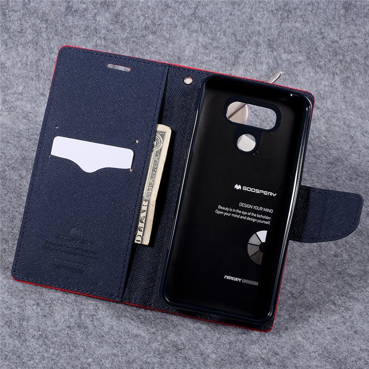MERCURY GOOSPERY Fancy Diary Wallet Leather Phone Cover for LG G6 - Red-6
