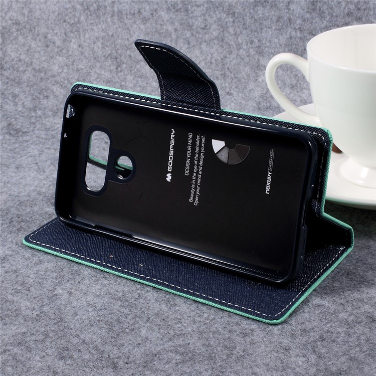 MERCURY GOOSPERY for LG G6 Fancy Diary Wallet Leather Mobile Shell - Cyan-4