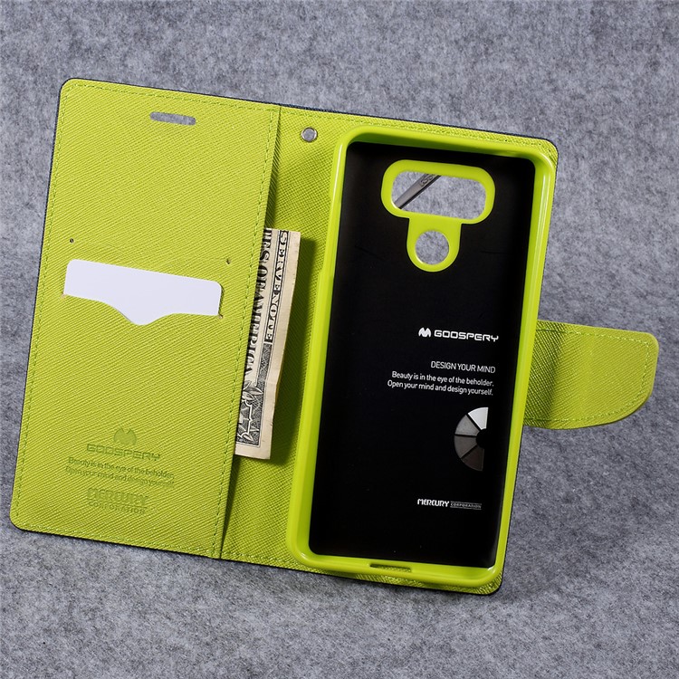 MERCURY GOOSPERY Fancy Diary Leather Folio Flip Case for LG G6 - Dark Blue-6