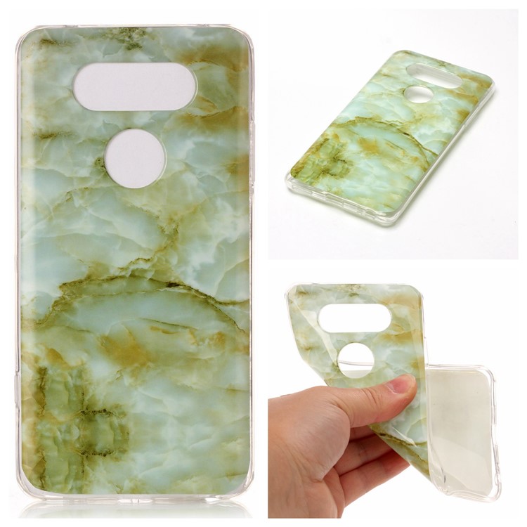 Marble Pattern IMD TPU Cellphone Case for LG V20 - Light Green-1