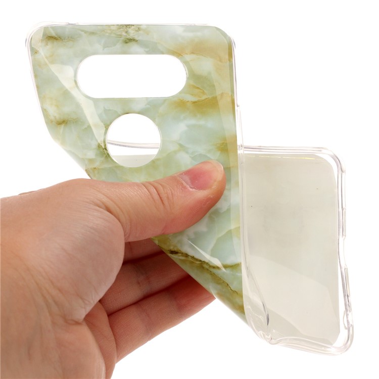 Marble Pattern IMD TPU Cellphone Case for LG V20 - Light Green-5
